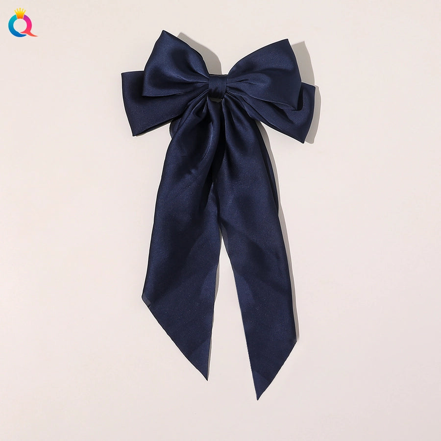 simple style bow knot cloth printing hair clip 1 piece
