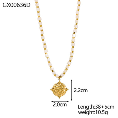 Jewelry Simple Style Geometric 304 Stainless Steel 18K Gold Plated Pendant Necklace