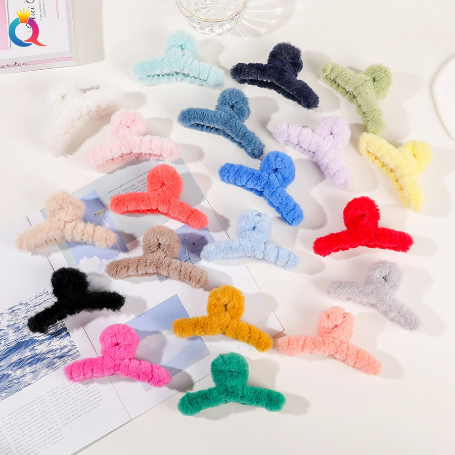 japanese style solid color plastic handmade hair claws 1 piece