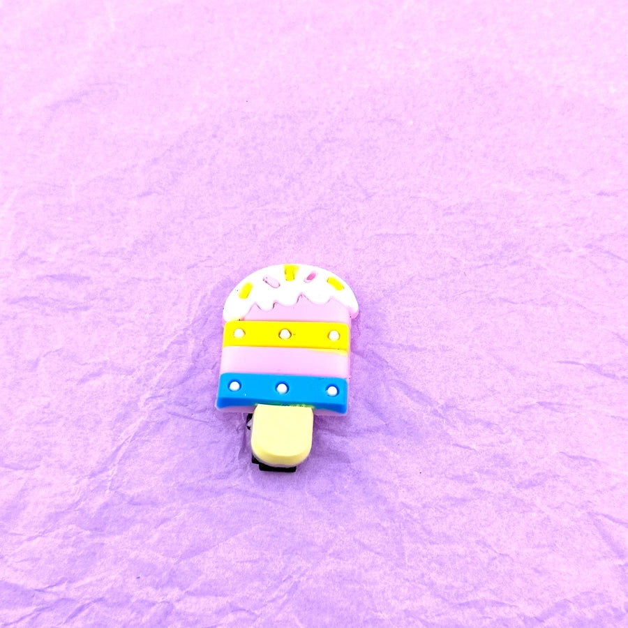 cute sweet ice cream alloy rubber hair clip
