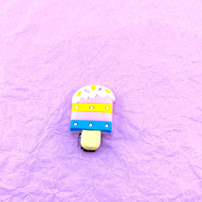 cute sweet ice cream alloy rubber hair clip