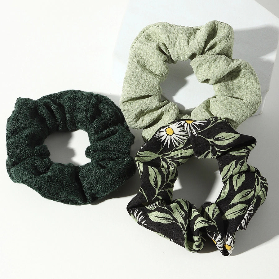 sunflower leaf pattern hair scrunchies hair accessory