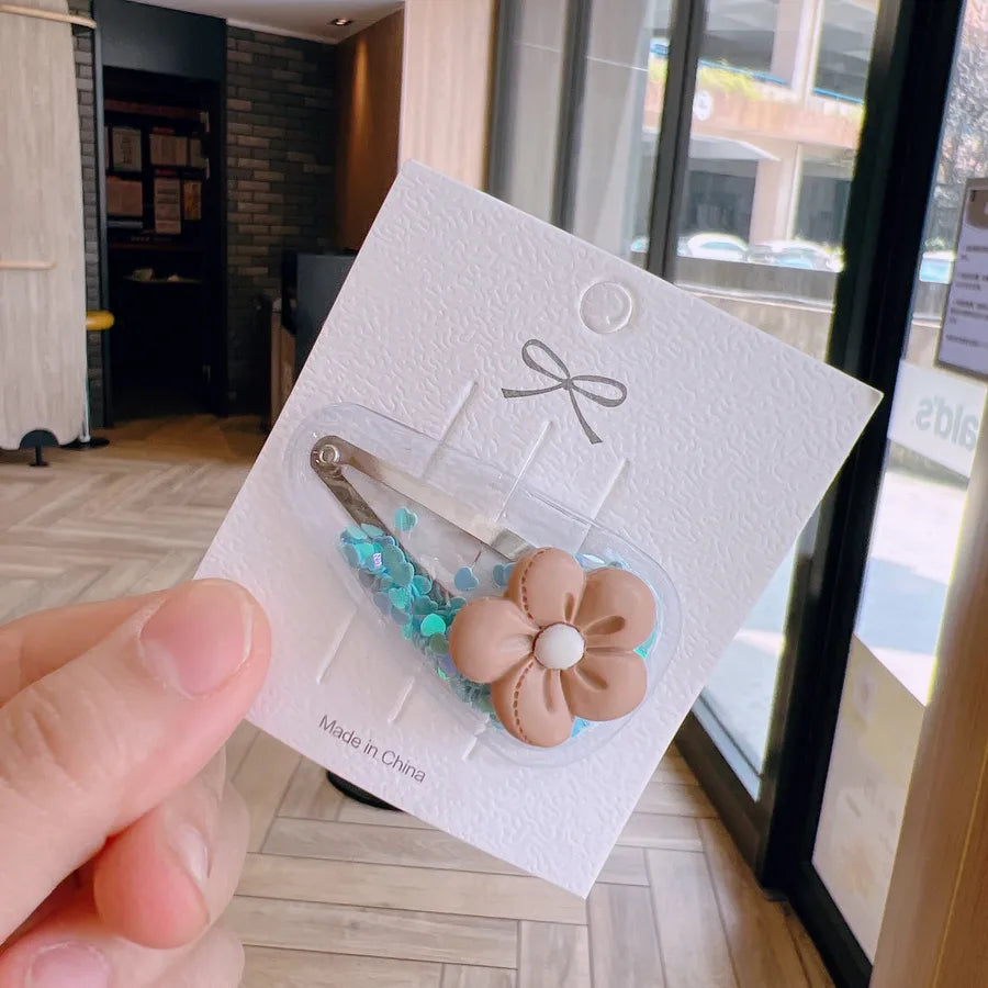 kid's cute cartoon fruit alloy rubber sequins hair clip