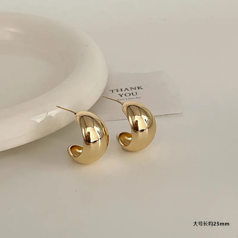 1 Pair Streetwear Geometric Heart Shape Plating Alloy Earrings