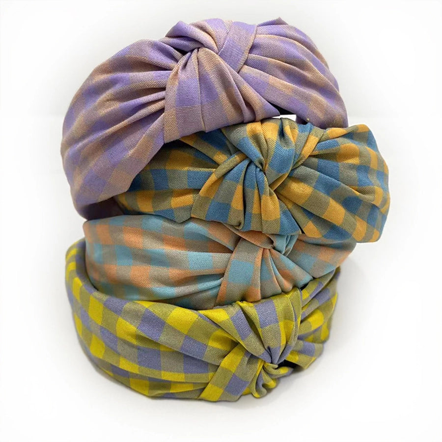 retro plaid cloth hair band