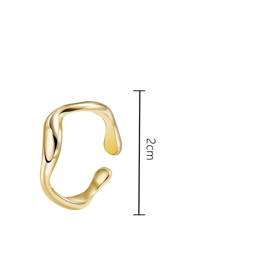 Jewelry Simple Style Solid Color 304 Stainless Steel Asymmetrical Open Rings