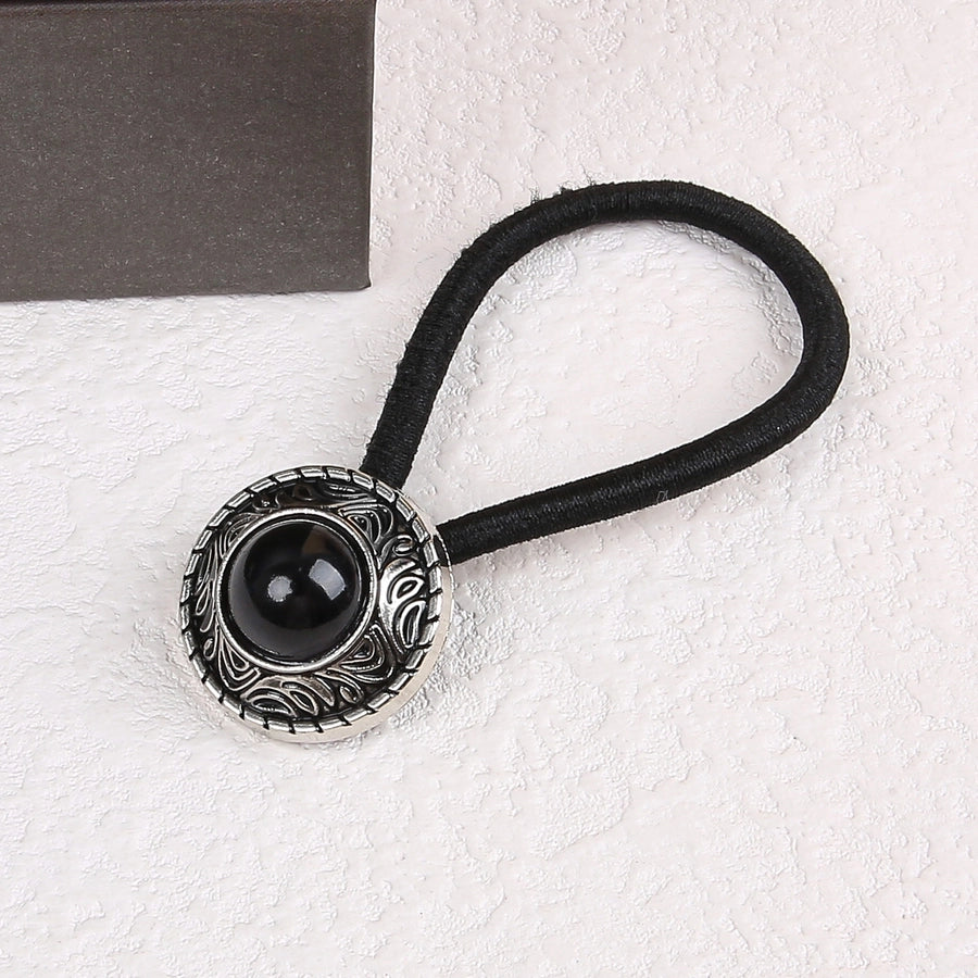 Women's Classical Ethnic Style Classic Style Cross Round Cattle Alloy Polyester Inlay Turquoise Hair Tie