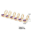 1 Set 1 Pair Elegant Round Inlay Copper Zircon K Gold Plated Drop Earrings