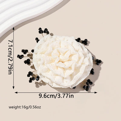 Women's Sweet Solid Color Flower Cloth Flowers Hair Clip