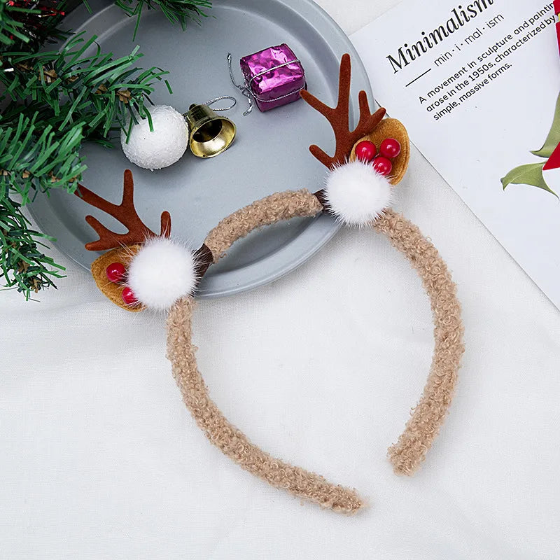 Christmas Fashion Women'S Antlers Flocking Handmade Hair Band