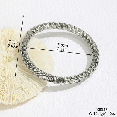 Simple Style Solid Color 304 Stainless Steel Bangle In Bulk