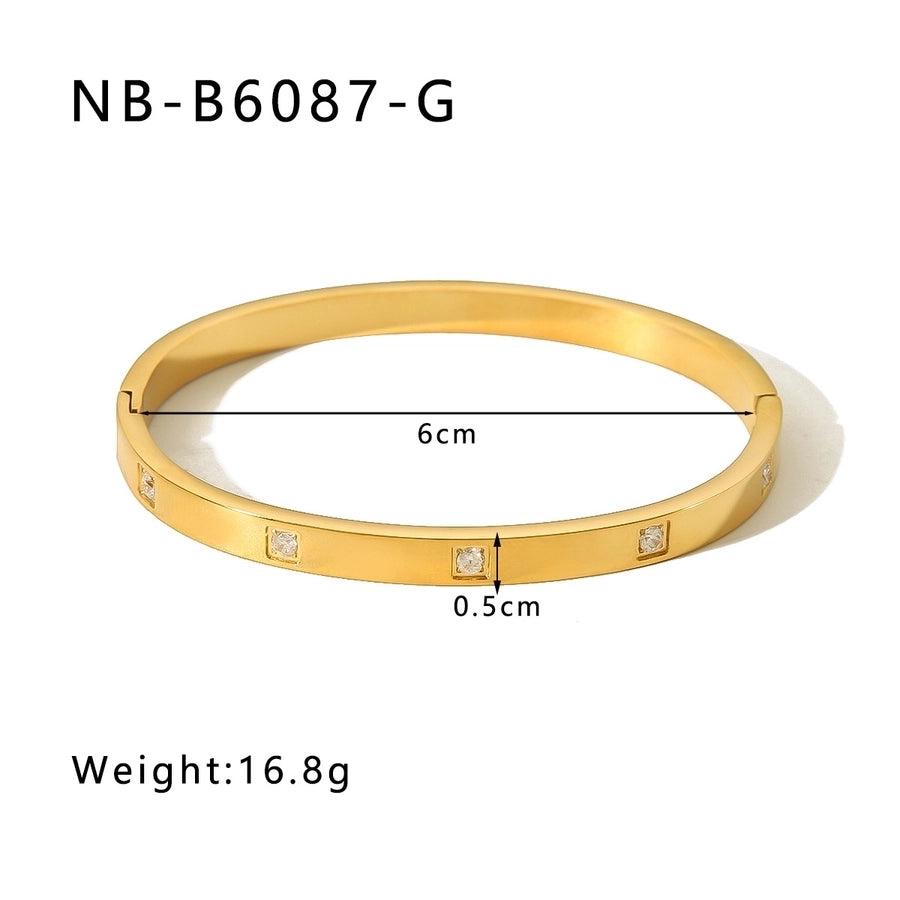 IG Style Simple Style Geometric 304 Stainless Steel Bangle In Bulk