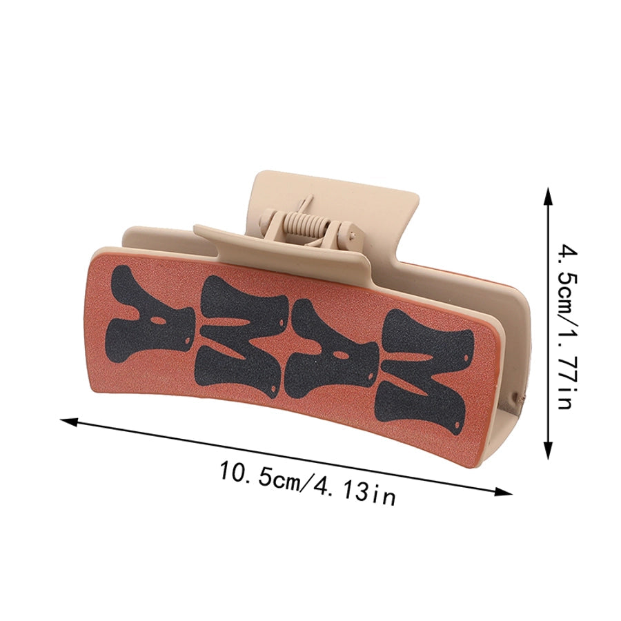 women's vintage style letter poker pu leather plastic hair claws