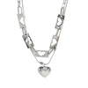 Jewelry IG Style Simple Style Commute Heart Shape 304 Stainless Steel Hollow Out Bracelets Necklace