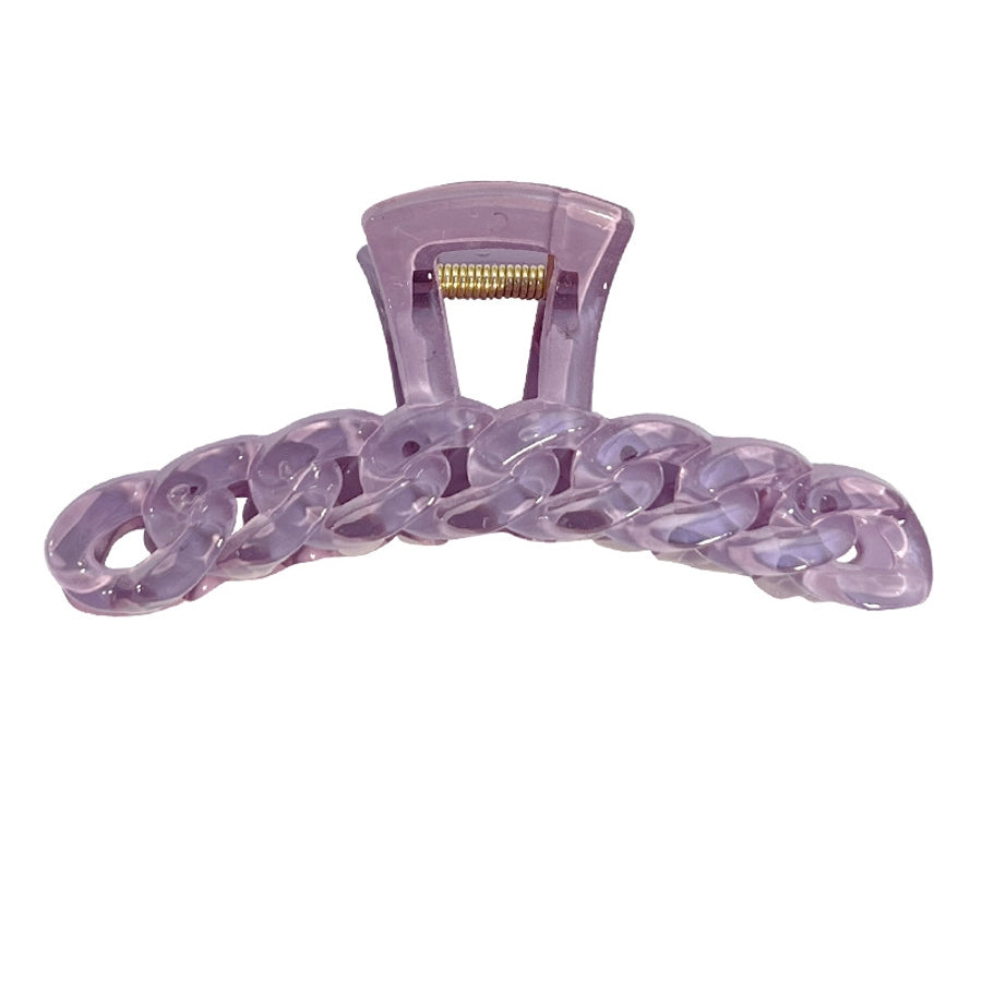 simple large semi-transparent candy color chain hair claw shark clip