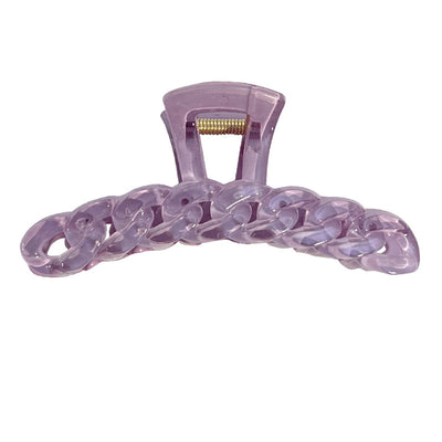 simple large semi-transparent candy color chain hair claw shark clip