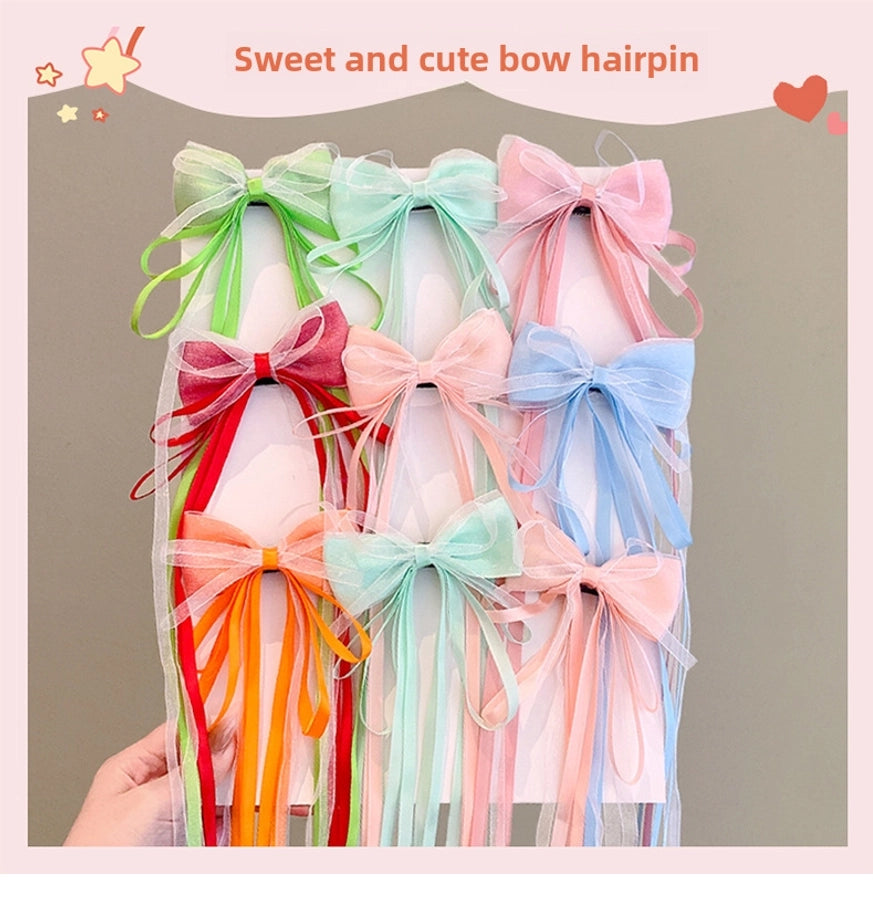 Children's super fairy bow ribbon hairpin baby Chinese style braided hair headwear girl ancient style hanfu hairpin hair accessories