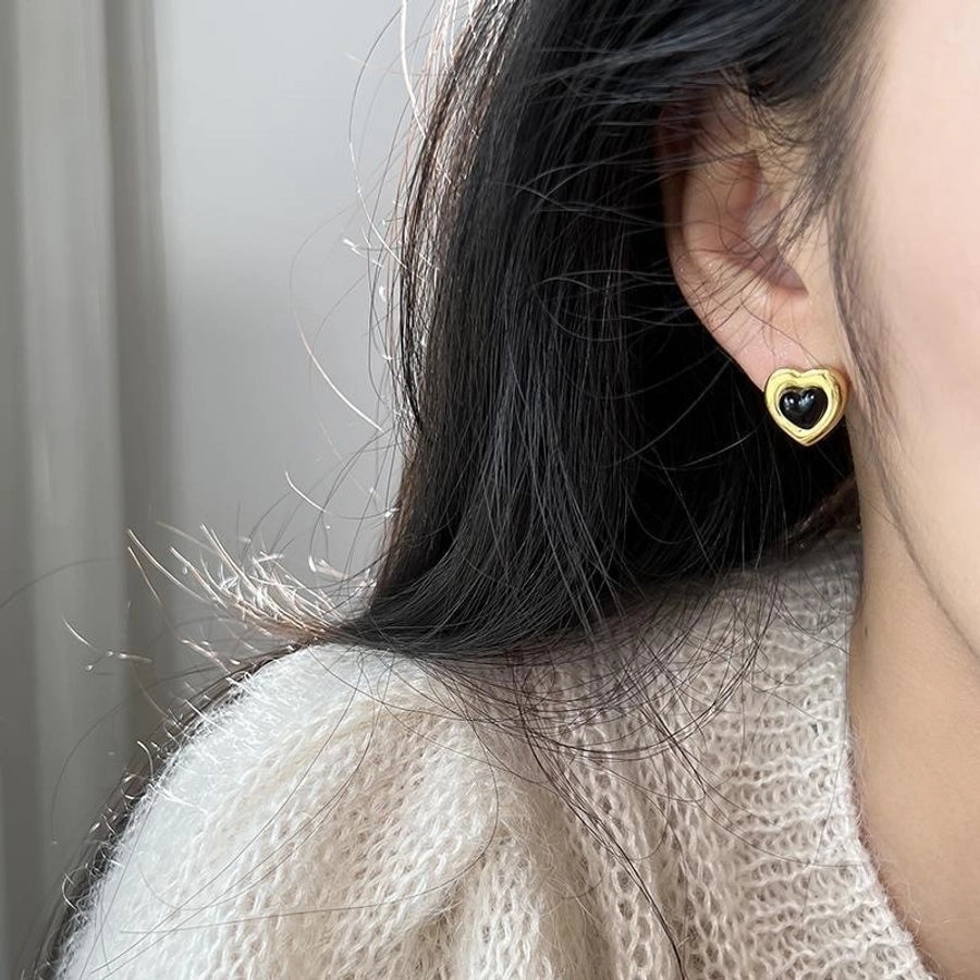 Jewelry Beach Tropical Streetwear Heart Shape 304 Stainless Steel 18K Gold Plated Jewelry Set