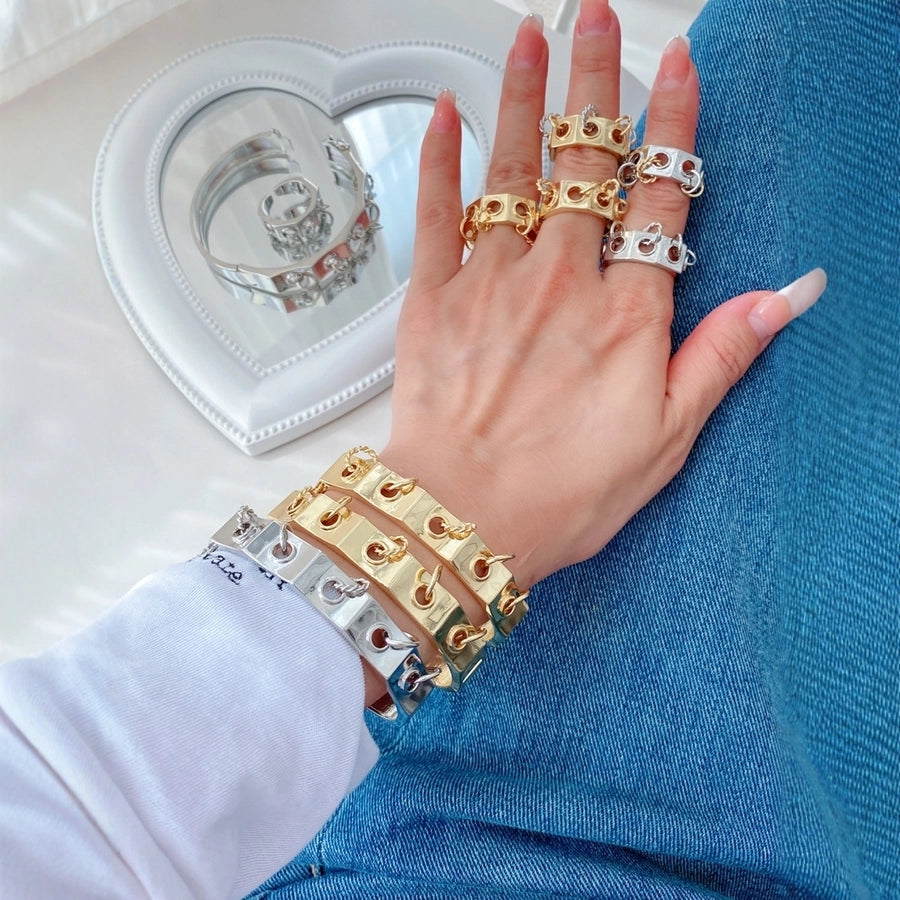 Jewelry Vintage Style Geometric Copper Mixed Metal Rings Bracelets