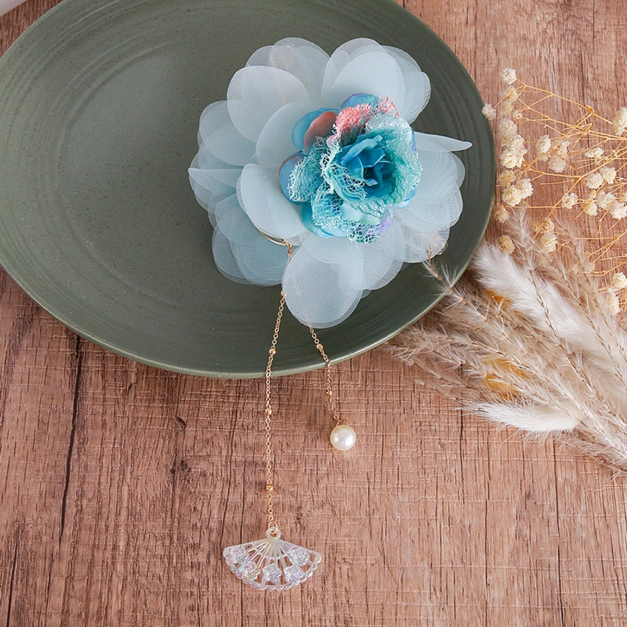 Women's Sweet Simple Style Classic Style Rose Organza Acetic acid sheets Hair Claws