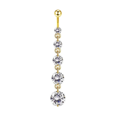 1 Piece Belly Rings Simple Style Shiny Round Heart Shape Bow Knot 316L Stainless Steel  Inlay Zircon