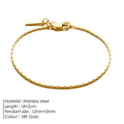 Vacation Simple Style Classic Style Solid Color 304 Stainless Steel 18K Gold Plated White Gold Plated Bracelets In Bulk