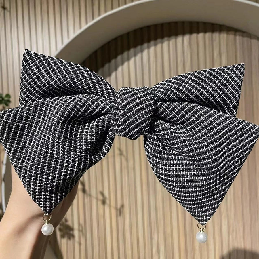 elegant solid color cloth bowknot hair clip