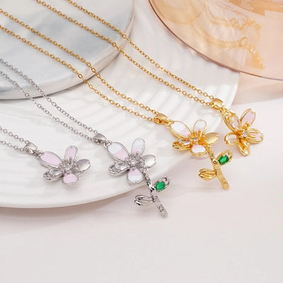 Jewelry Glam Lady Sexy Flower 304 Stainless Steel Copper Necklace