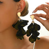 1 Pair Exaggerated Simple Style Leopard Alloy Polyester Drop Earrings