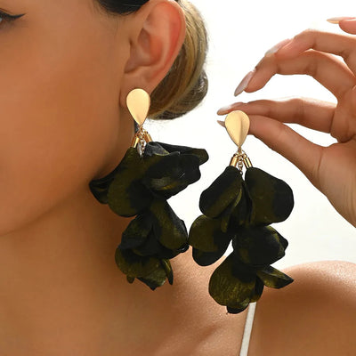 1 Pair Exaggerated Simple Style Leopard Alloy Polyester Drop Earrings