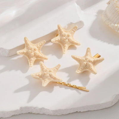 Women's Cute Beach Starfish Plastic Resin Hair Clip