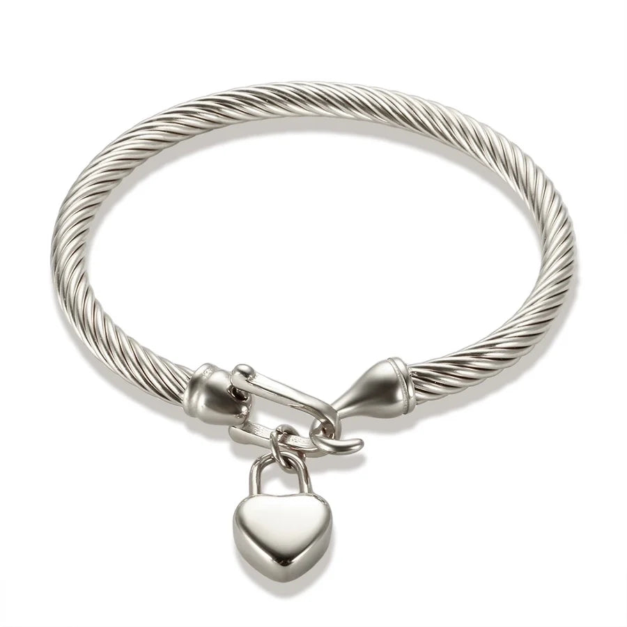 Marine Style Starfish Heart Shape Shell Titanium Steel Bangle In Bulk