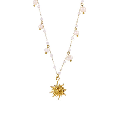 Jewelry Elegant Sun Bow Knot 304 Stainless Steel Necklace