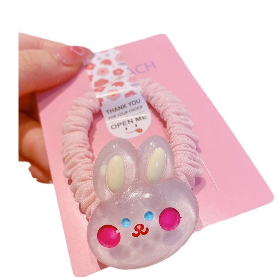 HD416A02 jelly cartoon cute donut fabric pleated small intestine hair ring milk cute girl high ponytail hair accessories