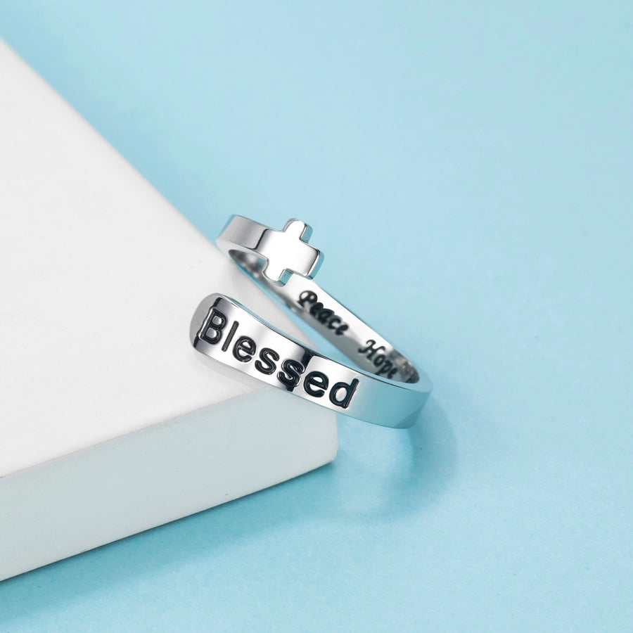 Jewelry Elegant Simple Style Letter 304 Stainless Steel Open Rings