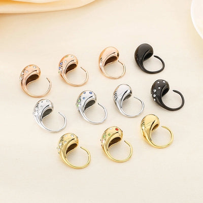 Jewelry Vintage Style Water Droplets 304 Stainless Steel 18K Gold Plated Open Rings
