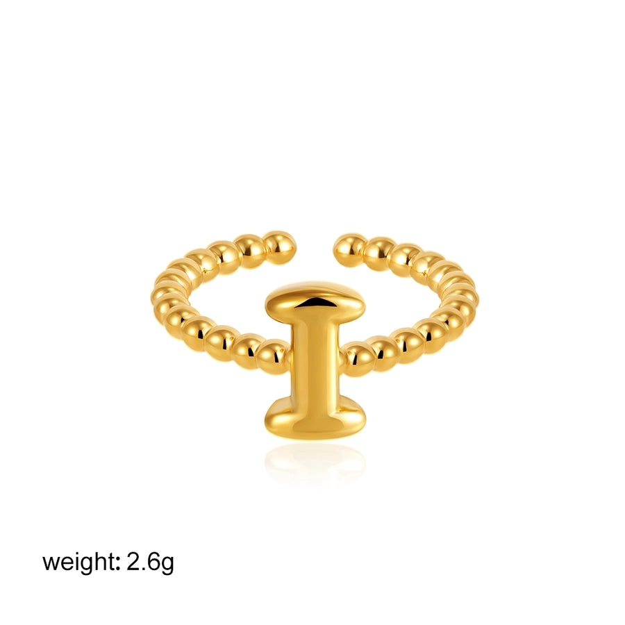 Copper Letter Open Rings