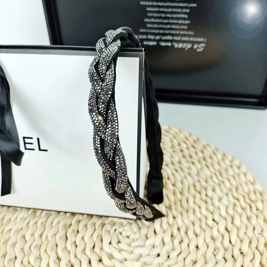 Women's Simple Style Classic Style Solid Color Alloy Rhinestone Inlay Hair Band