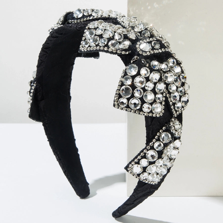 Women's Elegant Bow Knot Alloy Rhinestones Glass Hair Band