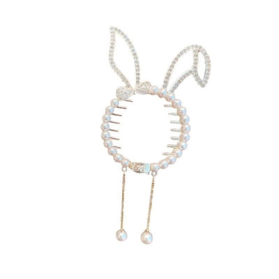 Children's ball head fixed artifact Pearl Rhinestone grip clip does not hurt the hair back of the head ponytail buckle girl hairpin headdress