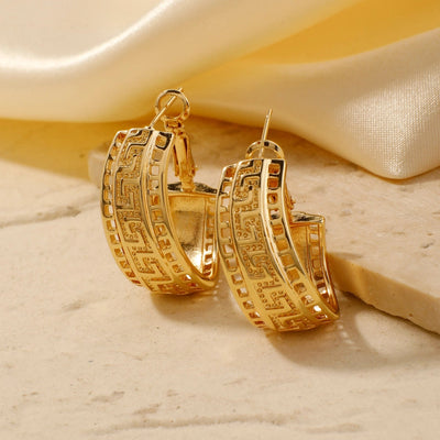 1 Pair Elegant Lady Shiny Geometric Inlay Copper Zircon K Gold Plated Rhodium Plated Earrings