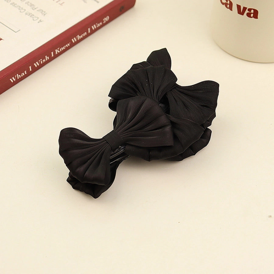 Women's Elegant Bow Knot Plastic Cloth Hair Claws
