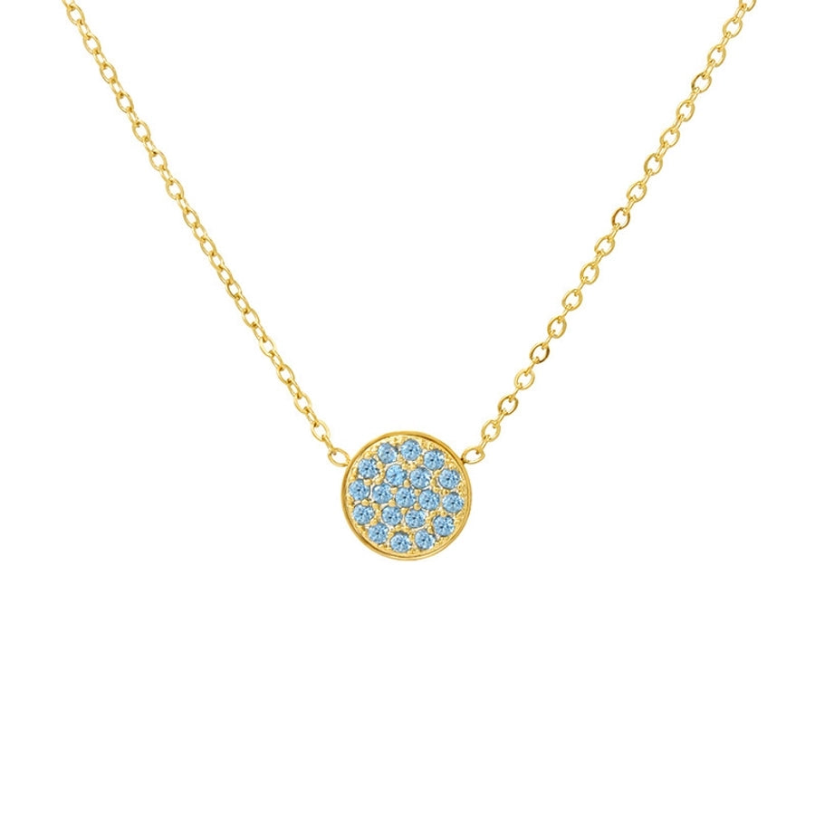 Jewelry IG Style Simple Style Round 304 Stainless Steel Zircon 14K Gold Plated Inlay Necklace