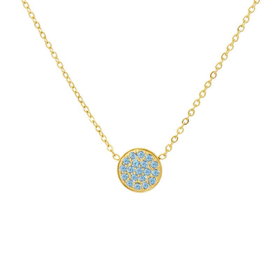 Jewelry IG Style Simple Style Round 304 Stainless Steel Zircon 14K Gold Plated Inlay Necklace