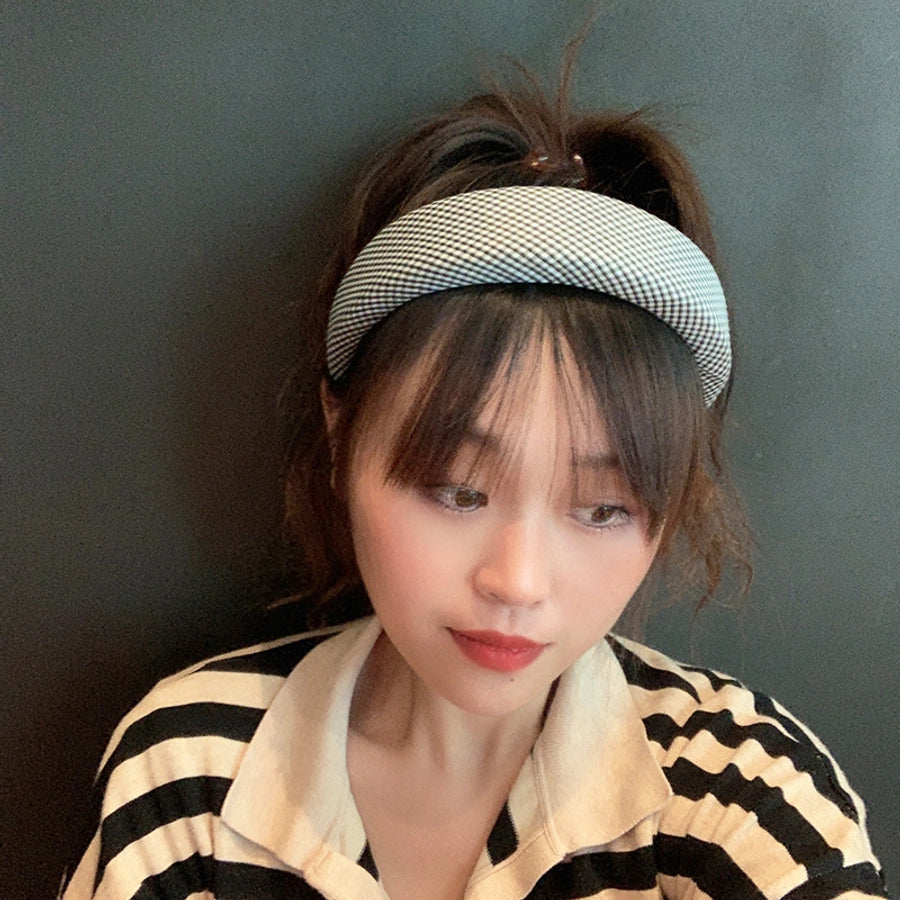 2021 new korean sponge headband female retro wide-side hair accessories female