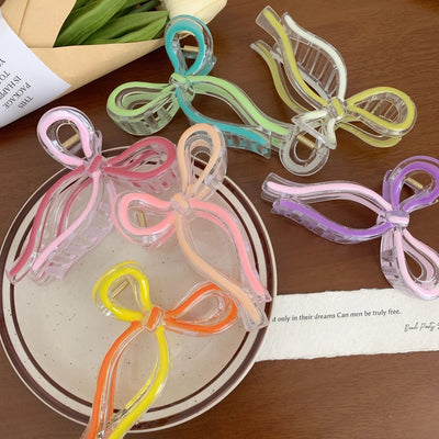 Women's Cute Sweet Korean Style Bow Knot Acetic acid sheets Handmade Hair Claws