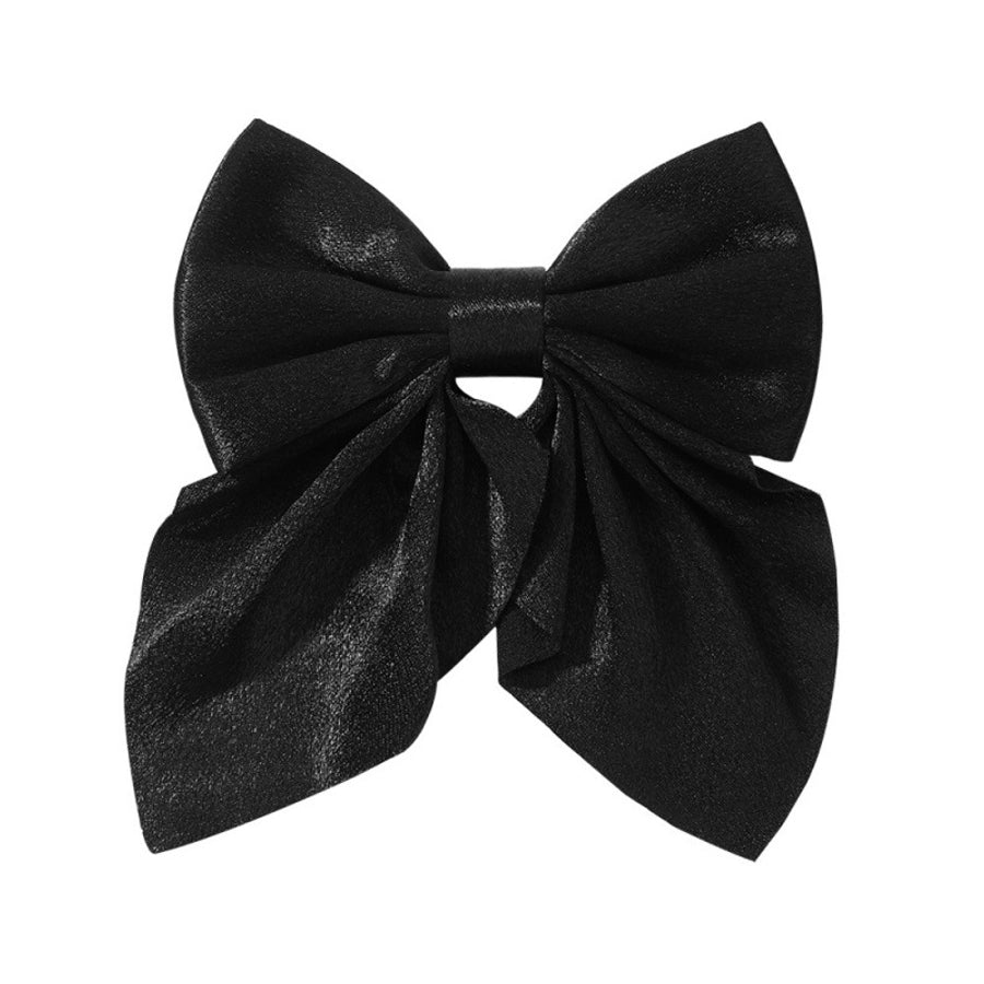 Girl'S Sweet IG Style Bow Knot Yao Ming Polyester Ribbed Band Hair Clip