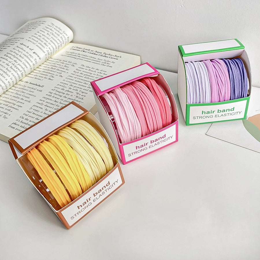 women's simple style solid color cloth hair tie