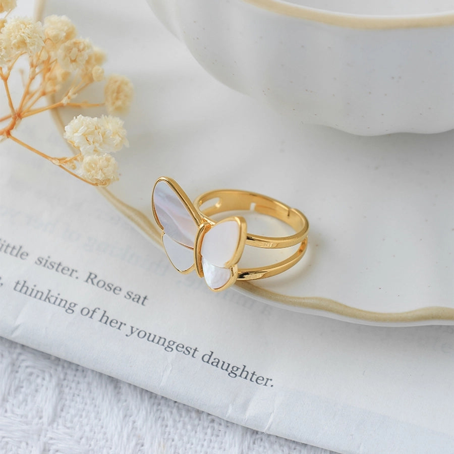 Jewelry Sweet Butterfly 304 Stainless Steel 14K Gold Plated Plating Rings