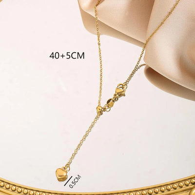 Jewelry Elegant Glam Heart Shape Titanium Steel 18K Gold Plated Pendant Necklace